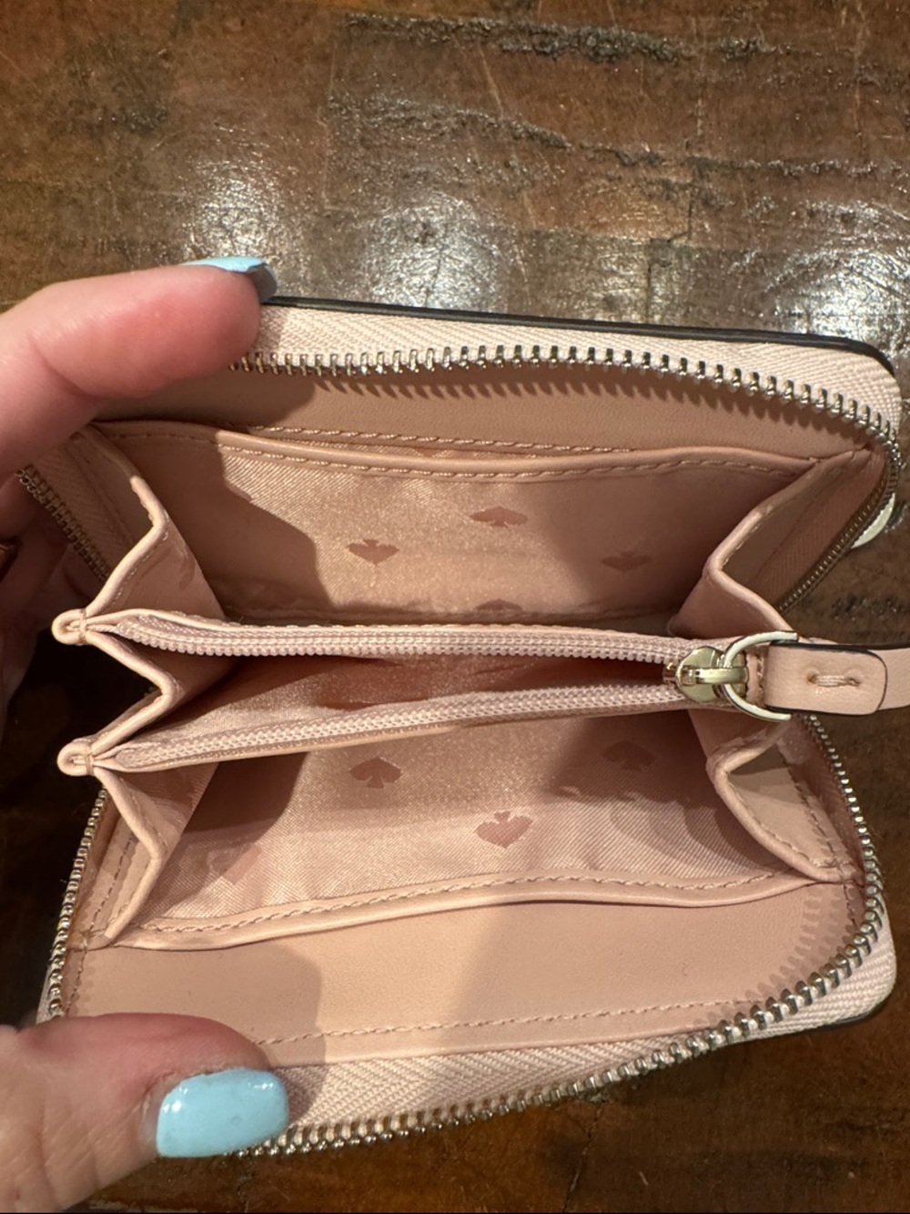 💕NWOT kate spade Blush Pink Leather Zip Card Wallet with Keychain (CLSH) - Picture 8 of 11
